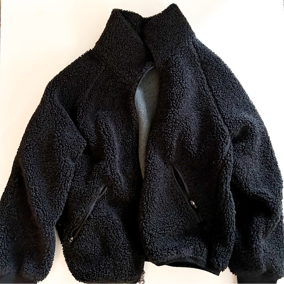 JoyLab Jackets & Coats Black Sherpa Jacket Zip Up Poshmark